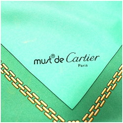 Cartier Must de Scarf Muffler Blue x Green Ladies