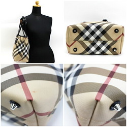 Burberry Tote Bag Shoulder PVC Check Pattern Beige BURBERRY Ladies