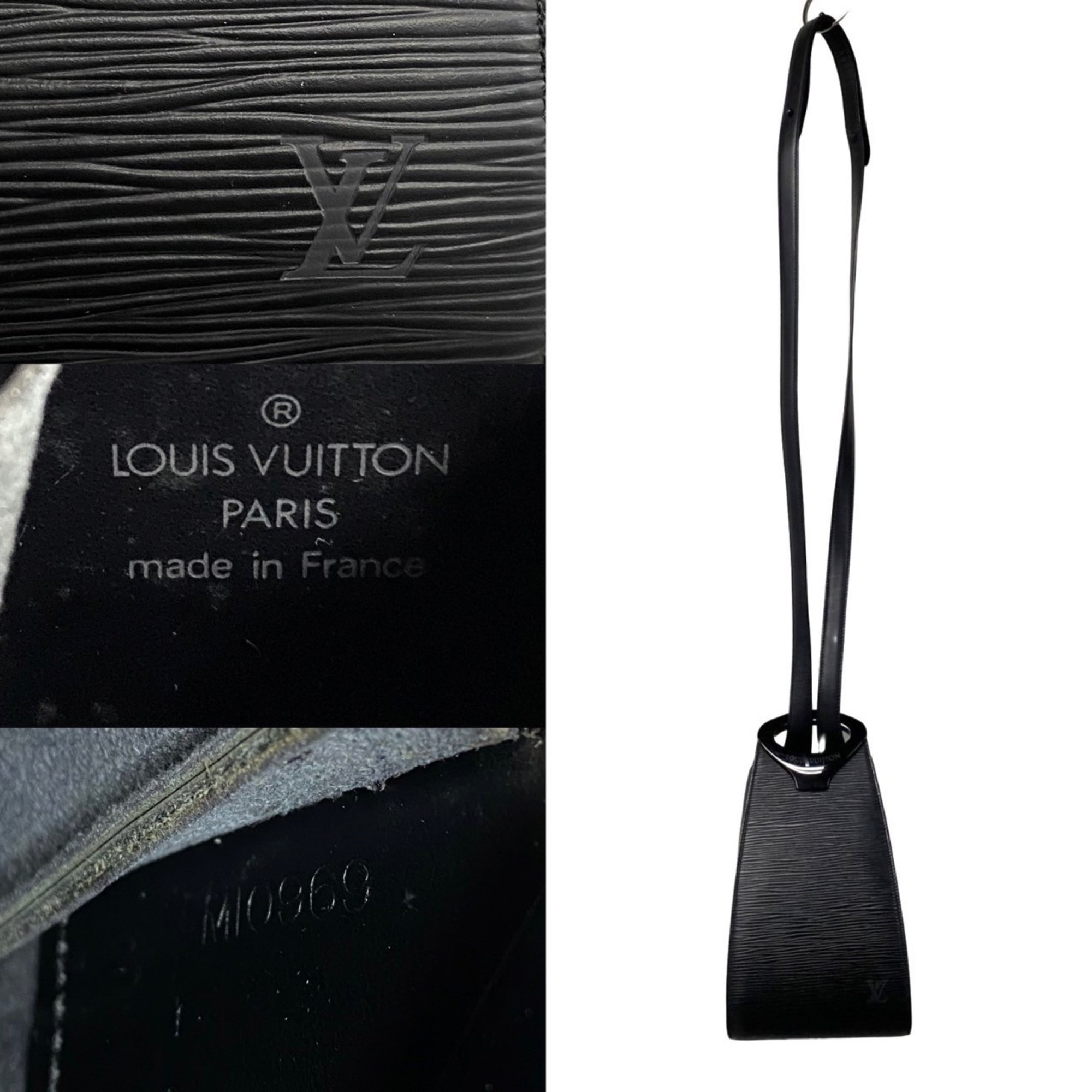 LOUIS VUITTON Louis Vuitton Huy Epi Leather Shoulder Bag Pochette Black 64839