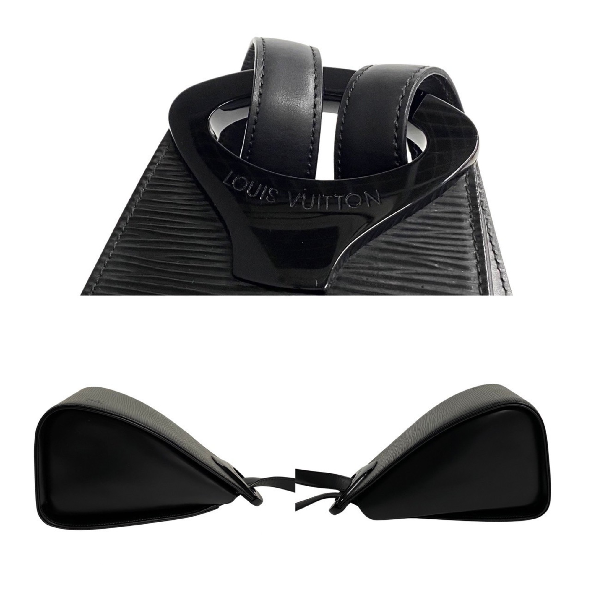 LOUIS VUITTON Louis Vuitton Huy Epi Leather Shoulder Bag Pochette Black 64839