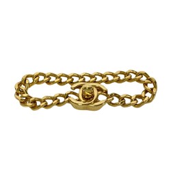 CHANEL Coco Mark Metal Chain Bracelet Bangle Gold 20637