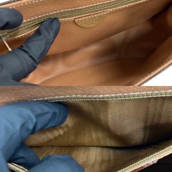 CELINE Macadam Blason Triomphe Leather Shoulder Bag Pochette Brown 32811