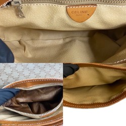 CELINE Macadam Blason Triomphe Pattern Leather Shoulder Bag Pochette Brown 21203