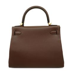 Hermes handbag Kelly 28 B stamped Taurillon Nobillo cacao for women