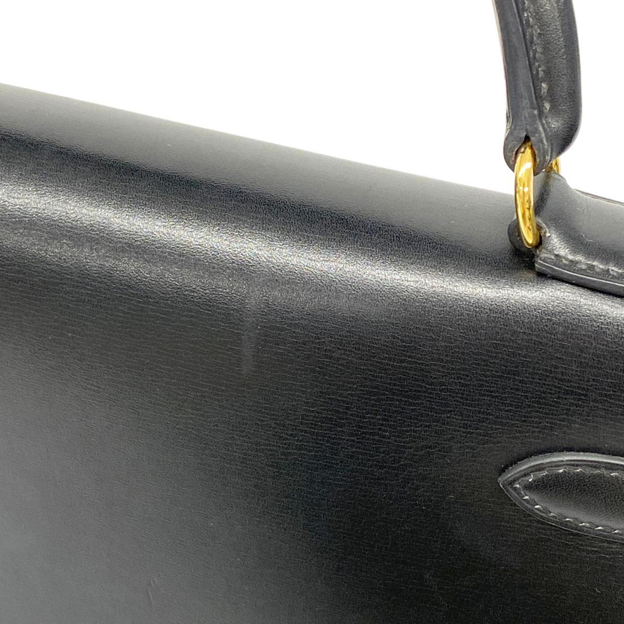 Hermes handbag Kelly 32 〇Z engraved box calf black ladies
