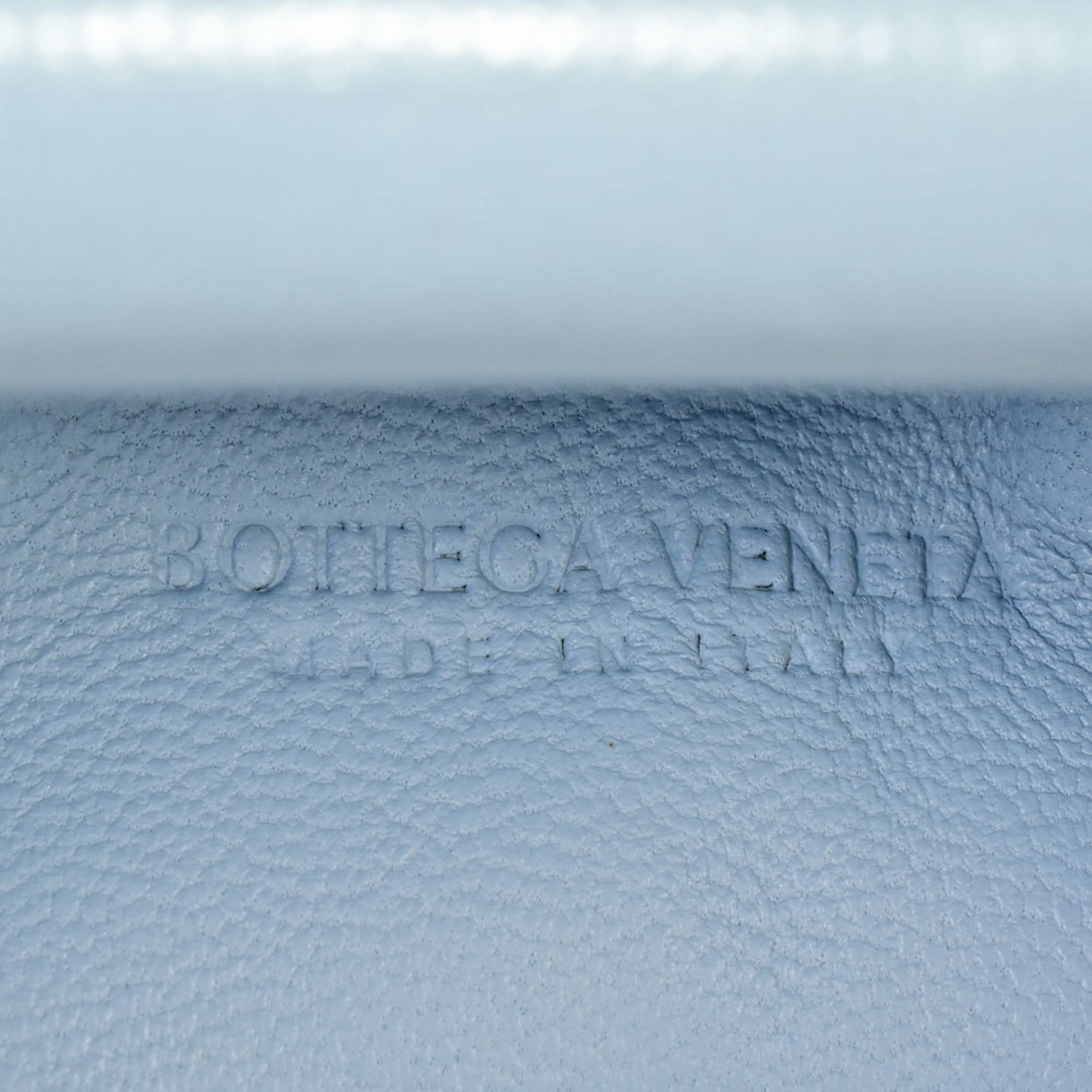 BOTTEGA VENETA The Pouch Intrecciato Shoulder Bag Leather Light Blue