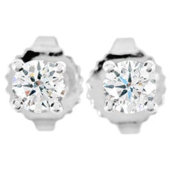 Tiffany Tiffany&Co. Solitaire Stud Earrings Diamond Pt950 Women's