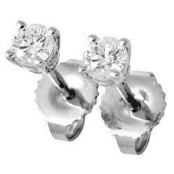 Tiffany Tiffany&Co. Solitaire Stud Earrings Diamond Pt950 Women's