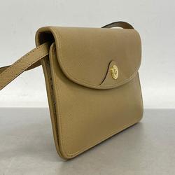 Christian Dior Shoulder Bag Honeycomb Leather Beige Women's