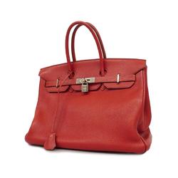 Hermes handbag Birkin 35 □L engraved Togo Rouge Garance Ladies