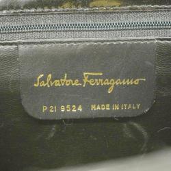 Salvatore Ferragamo Shoulder Bag Gancini Enamel Black Women's