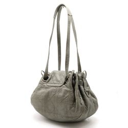 Christian Dior Cannage Shoulder Bag Tote Leather Silver