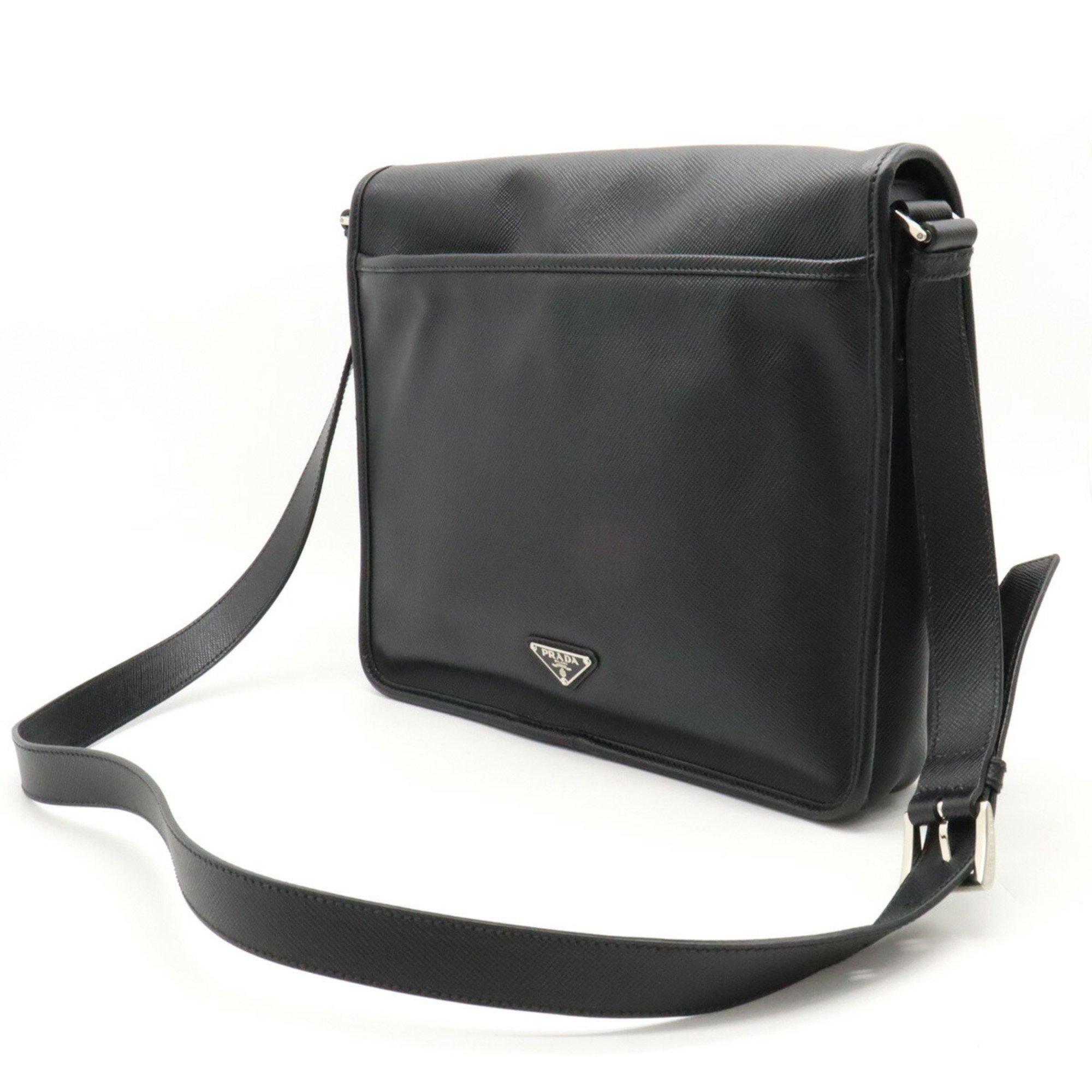 PRADA Prada SAFFIANO shoulder bag leather NERO black VA0982