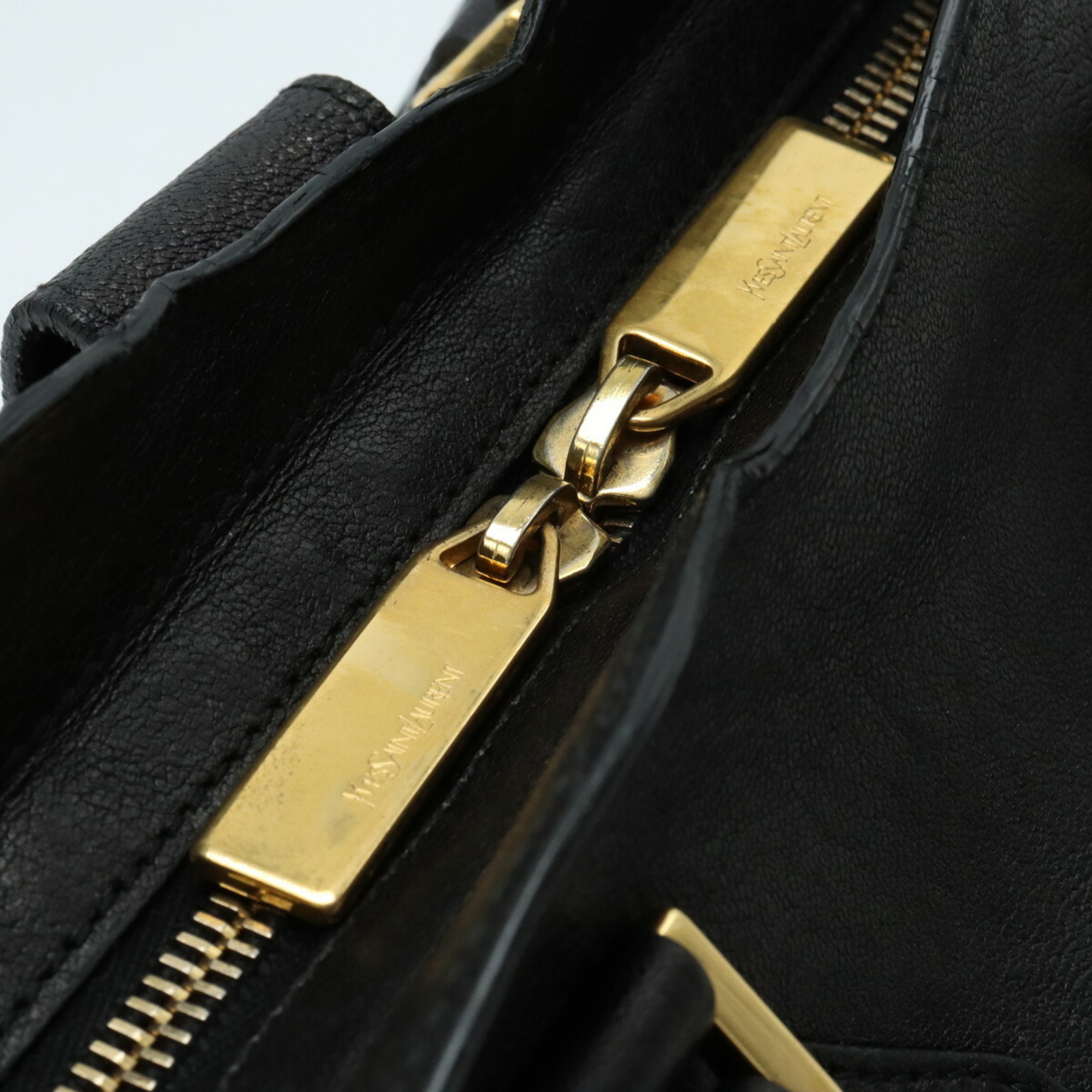 YVES SAINT LAURENT YSL Cabas chic handbag leather black 311222