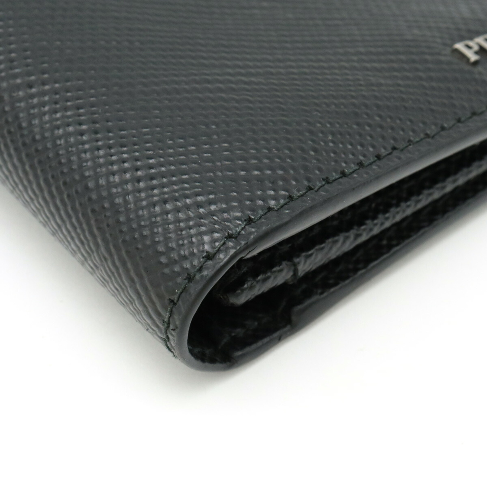 PRADA SAFFIANO CUIR C Bifold Long Wallet Saffiano Leather NERO Black Boutique Purchased Item 2MV836