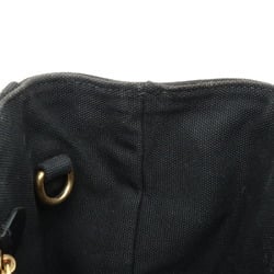 PRADA Prada CANAPA Tote Bag Handbag Shoulder Bijou Studded Canvas NERO Black B24390