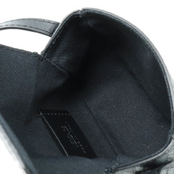 VERSACE La Greca Shoulder Bag PVC Leather Gray Black