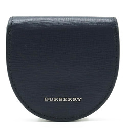 BURBERRY Burberry Coin Case Purse Horseshoe Shape Leather Navy