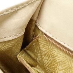 BOTTEGA VENETA Intrecciato Shoulder Bag Chain Pochette Leather Cream Yellow