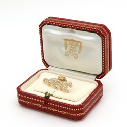 Finished Cartier Panthère Pin Brooch K18YG 750YG Yellow Gold Diamond