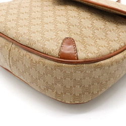 CELINE Macadam pattern shoulder bag pochette PVC leather beige brown