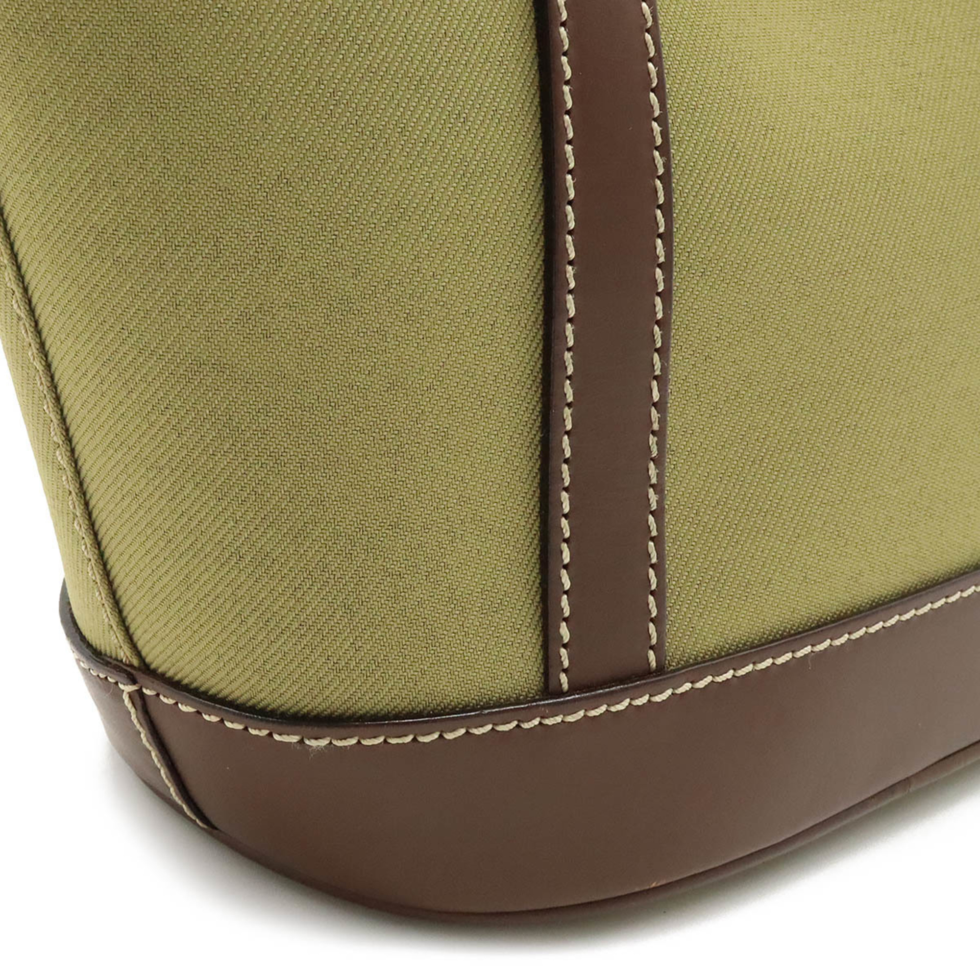 HUNTING WORLD Hunting World Tote Bag Shoulder Nylon Canvas Leather Khaki Dark Brown