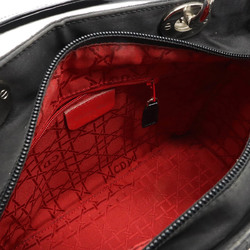 Christian Dior Lady Cannage Handbag Shoulder Bag Nylon Black