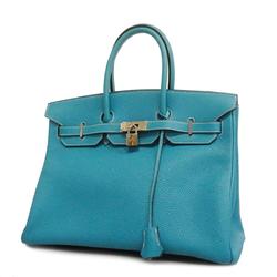 Hermes Handbag Birkin 35 □H Stamp Togo Blue Jean Ladies
