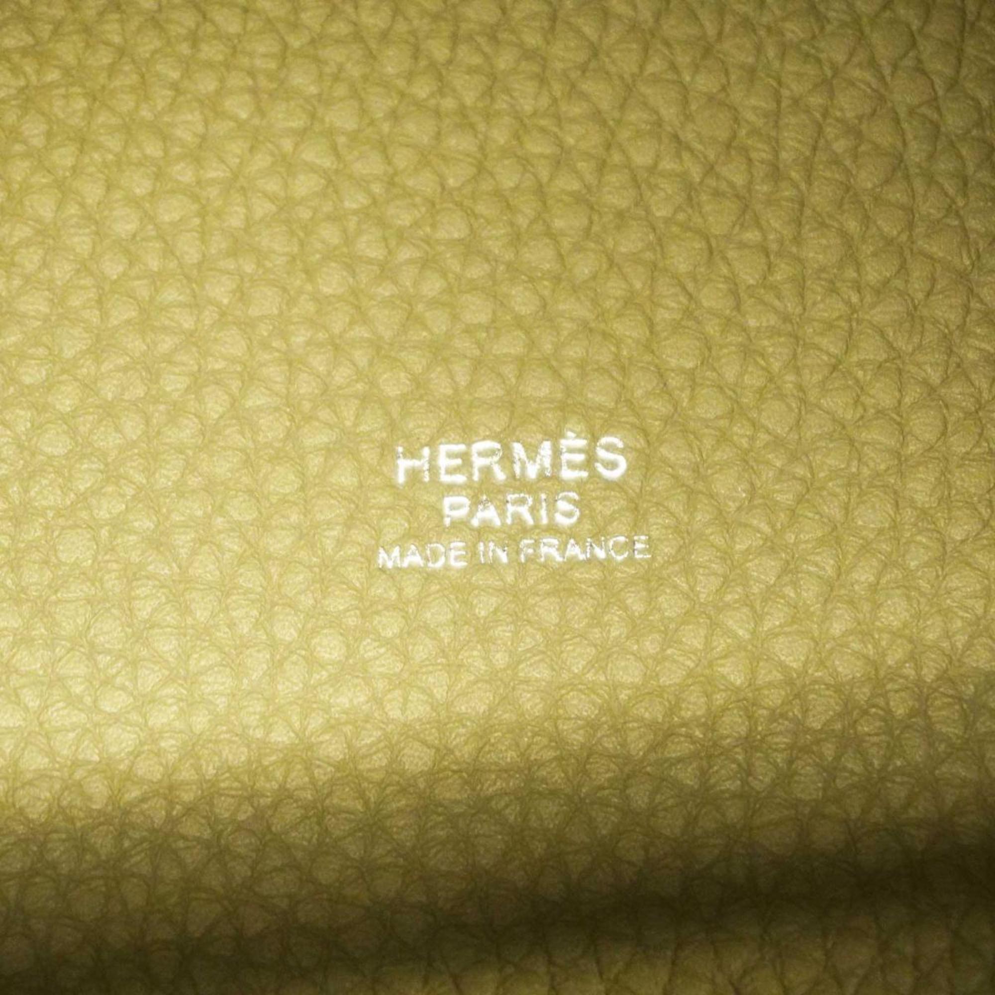 Hermes Handbag Picotan Lock MM U Engraved Taurillon Clemence Sage Ladies