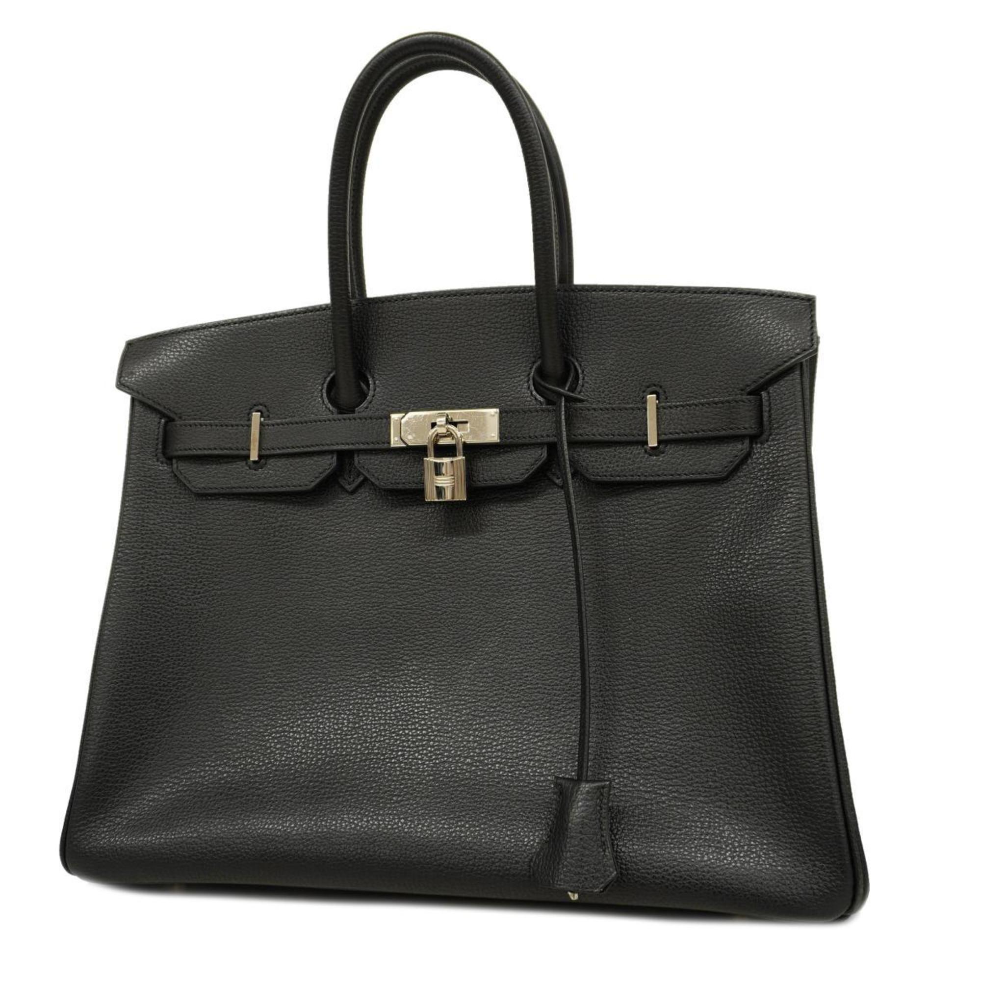 Hermes handbag Birkin 35 □I stamp Vache Liegée black ladies