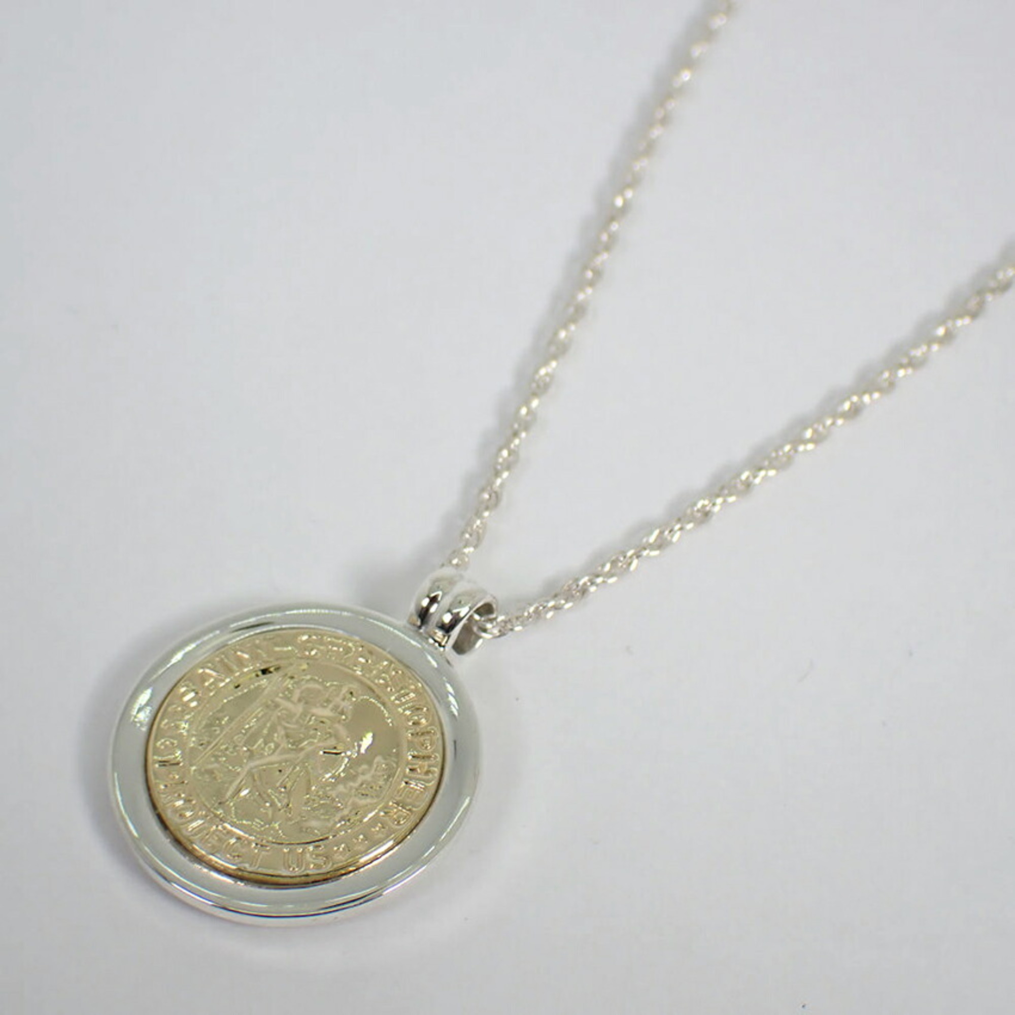 TIFFANY/Tiffany 925/750 combination St. Christopher coin pendant