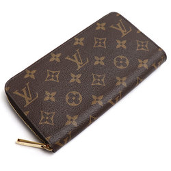 LOUIS VUITTON Louis Vuitton Zippy Wallet Long Round Monogram Brown M42616 IC Chip Unisex