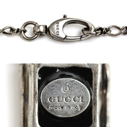 GUCCI Gucci Metal Lion Head Cross Pendant Necklace 36.6g 60cm Men's