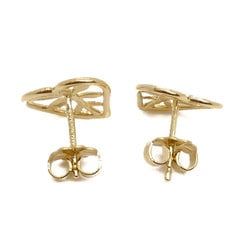 TIFFANY&Co. Tiffany K18YG Yellow Gold Heart Leaf Earrings 1.9g Women's