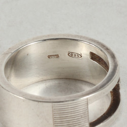 GUCCI Size:11 Cutout G Ring / Silver 925 Men's