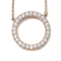 Pandora Necklace Pendant Rose Gold Circle Reversible Rhinestone SV925 K14 of Sparkle Beautiful Women Ladies