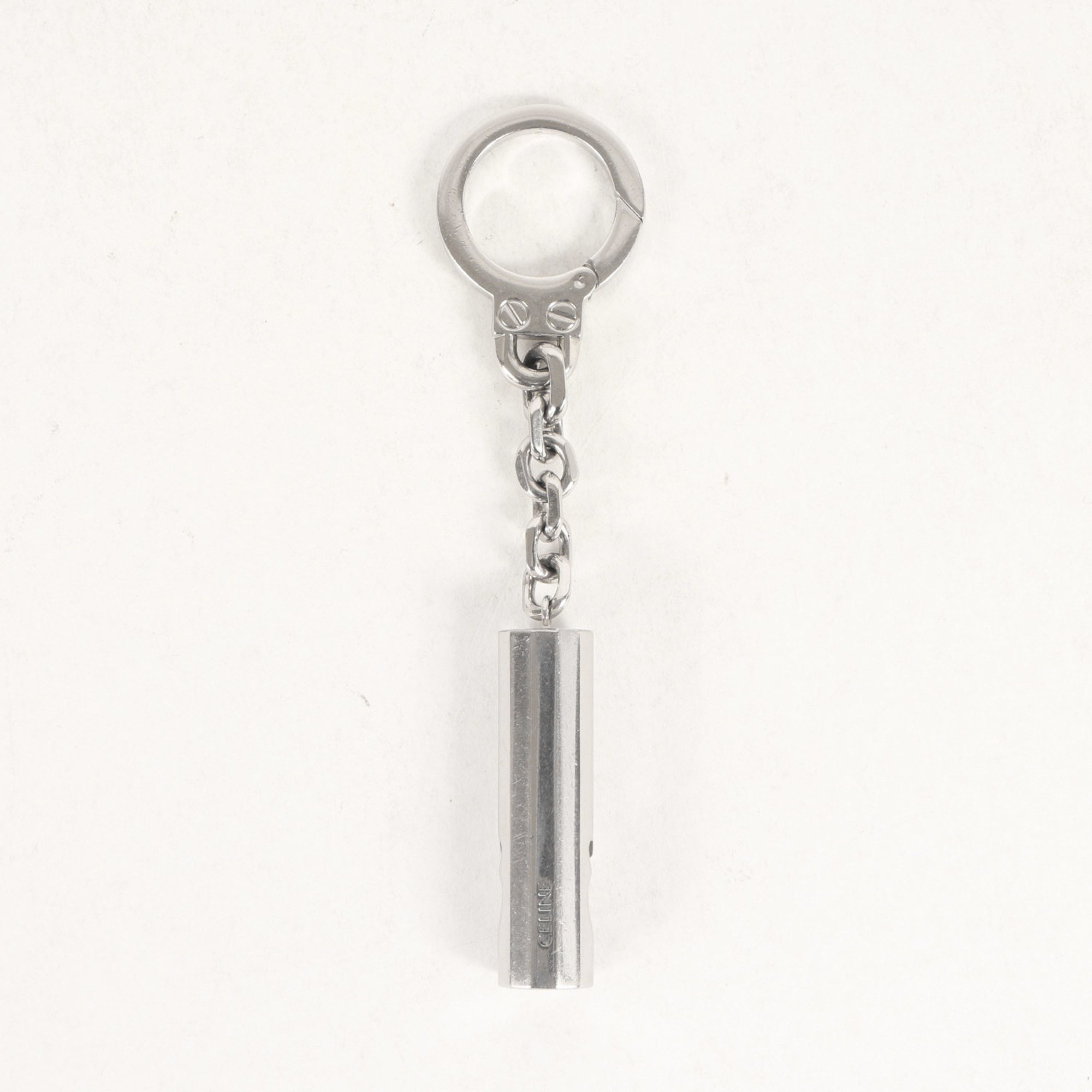 CELINE Bottle Opener Keychain Silver Luxury Accessory Men's