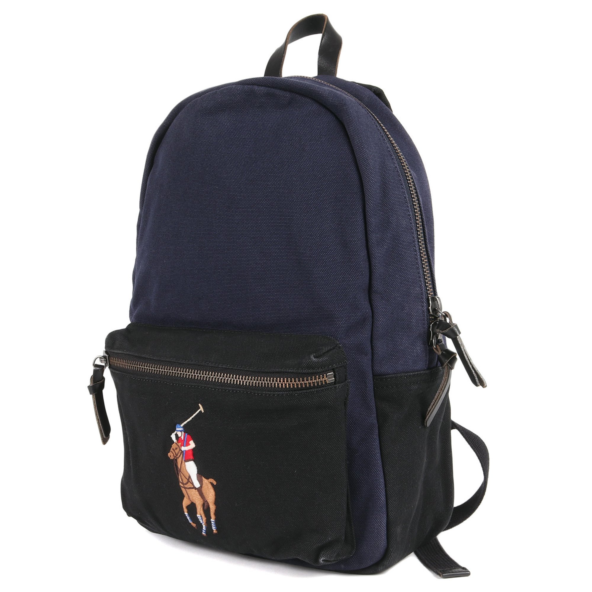 POLO Ralph Lauren Polo 18SS Big Pony Canvas Backpack Rucksack Navy Black American Casual Trad Men's