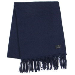 LANVIN Lanvin scarf shawl muffler navy blue large size cashmere women's