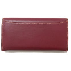 J&M DAVIDSON Davidson Wallet Long Red Bi-fold Embossed Leather 10220N Women's