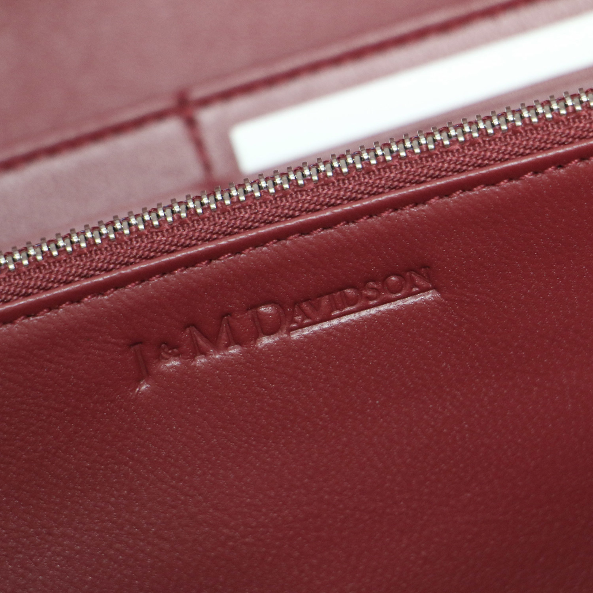 J&M DAVIDSON Davidson Wallet Long Red Bi-fold Embossed Leather 10220N Women's
