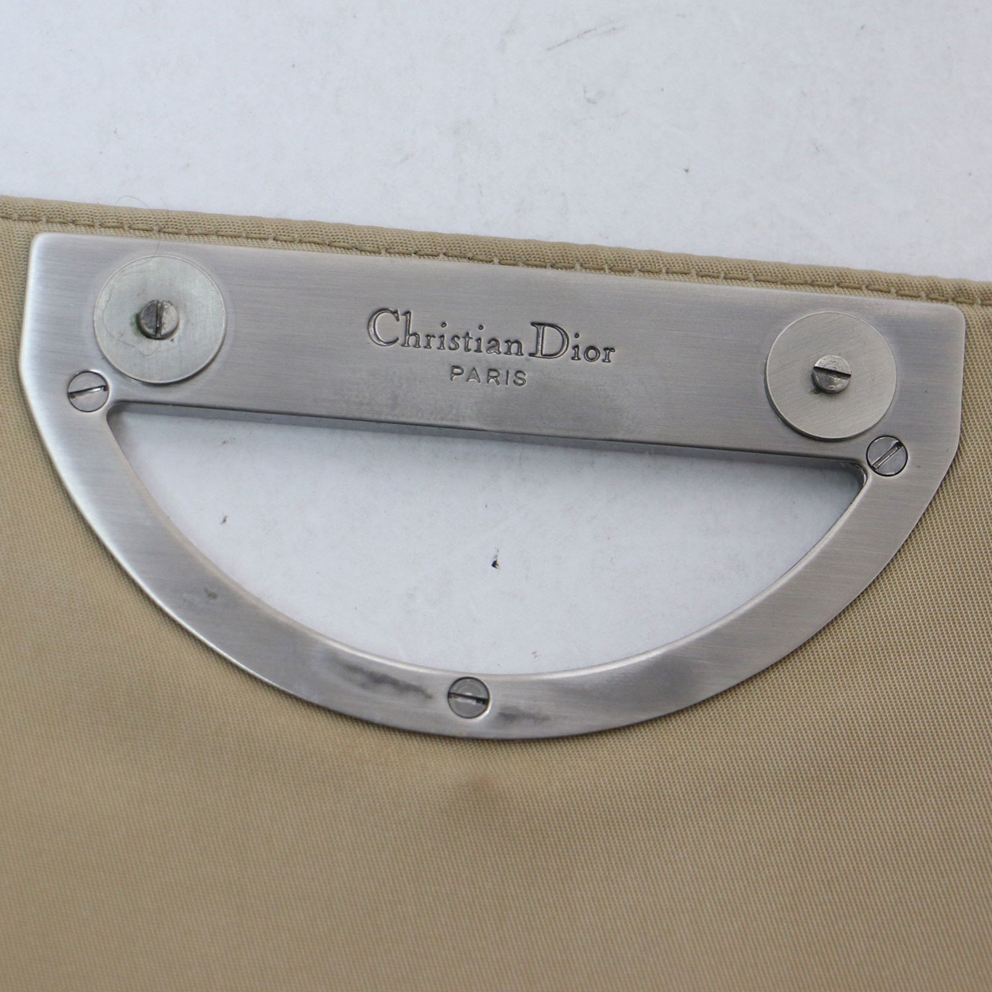 Christian Dior Bag Handbag Navy Beige Shoulder Flap Denim Leather Maris Pearl VINTAGE Ladies