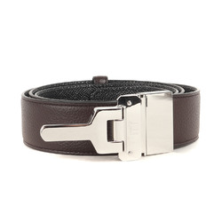 dunhill Belt Size: FREE 21AW Reversible Buckle Top Type Grained Leather Dark Brown Black Accessory Men's