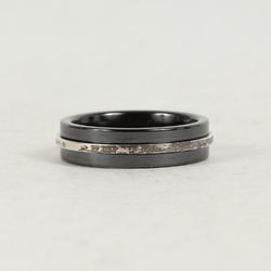 TIFFANY&Co. Tiffany Size: 15 Silver 925 Titanium T TWO Ring / Series Black Luxury Men's