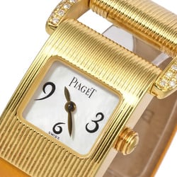 Piaget PIAGET 5222 Miss Protocol Watch Quartz White Shell Dial Solid Gold Diamond Replacement Strap Ladies
