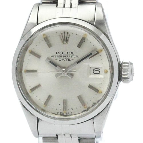 Vintage ROLEX Oyster Perpetual Date 6516 Steel Automatic Ladies Watch BF569399