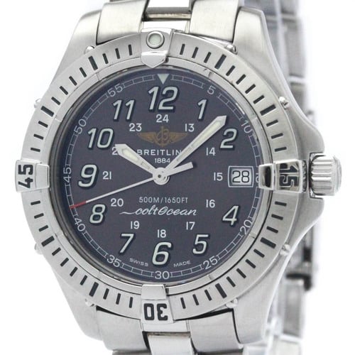 Polished BREITLING Colt Ocean Stainless Steel Quartz Mens Watch A64350 BF569962