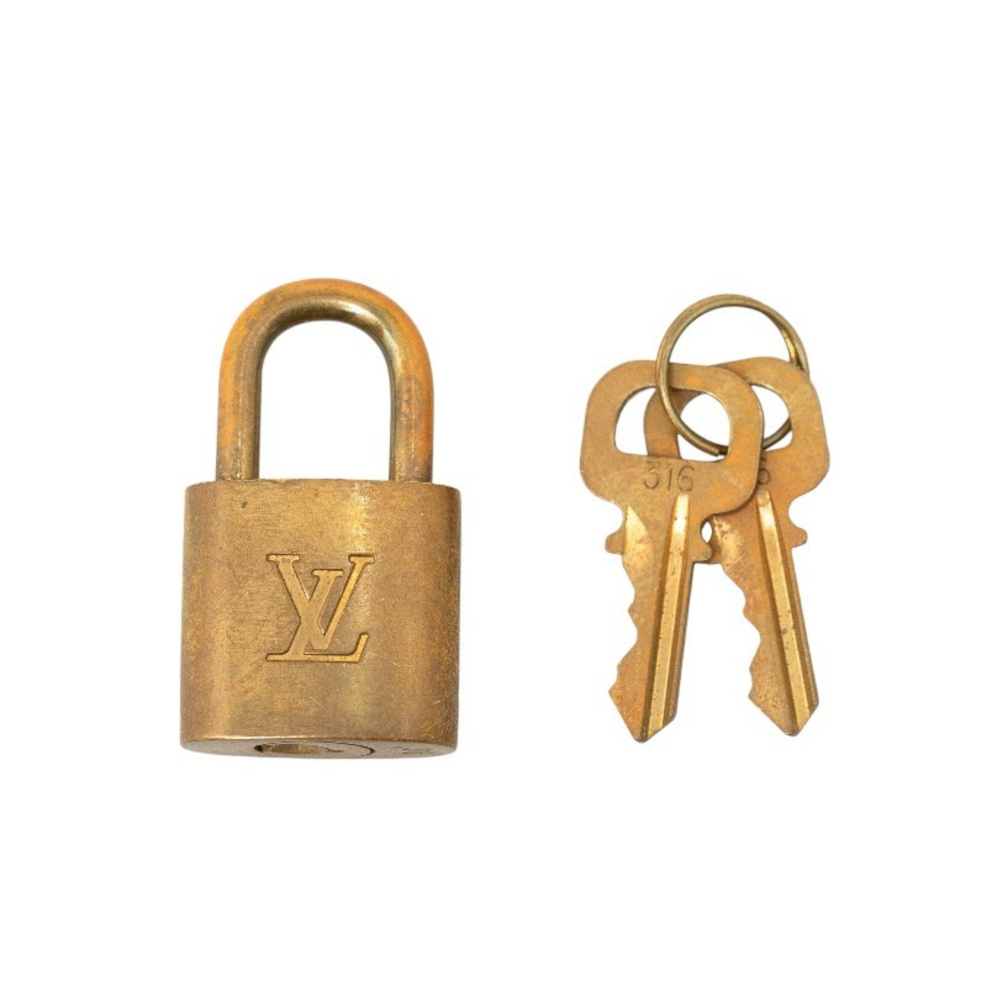 Louis Vuitton Padlock Key Set of 7 Accessories Gold Plated Ladies LOUIS VUITTON