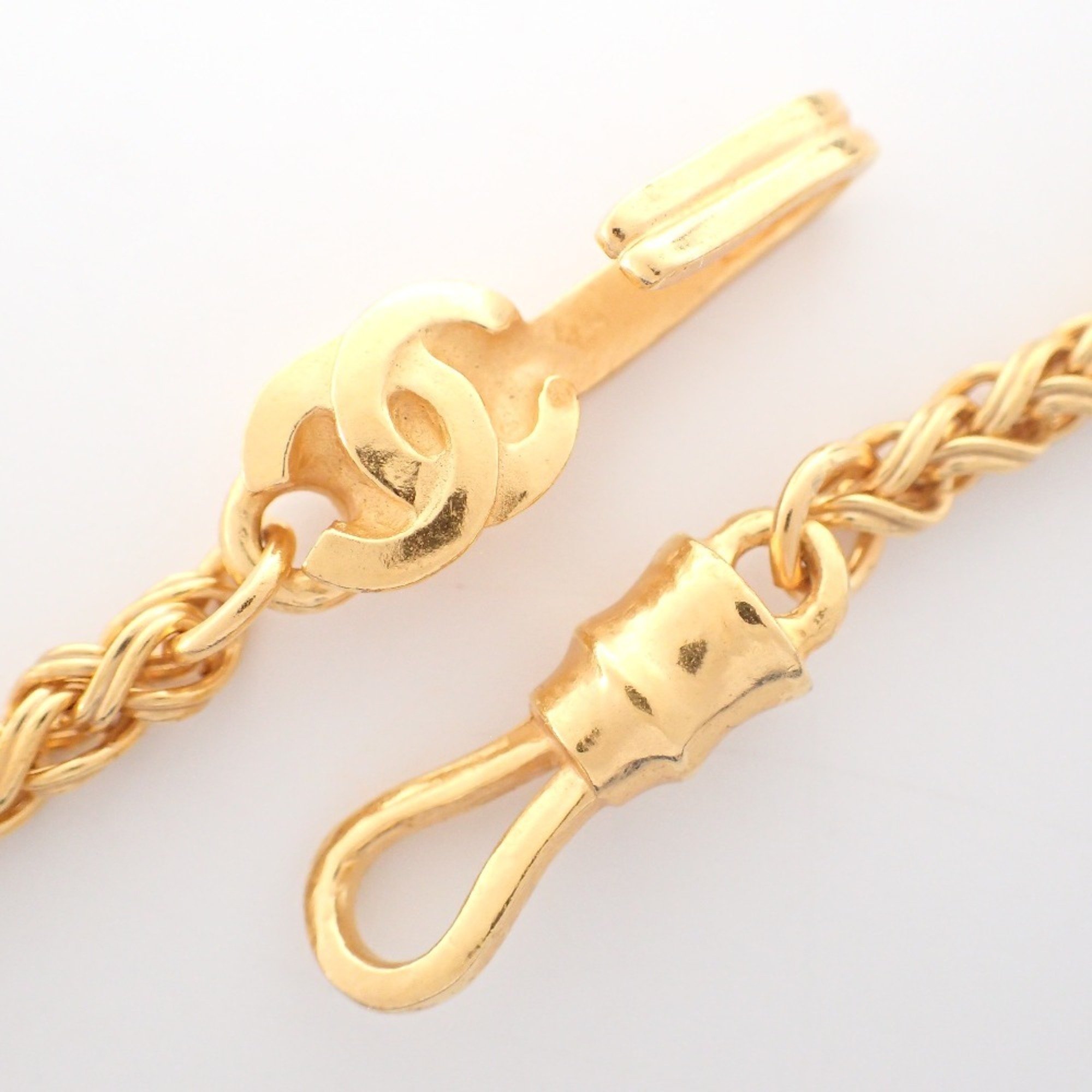 CHANEL 97A CC Coco Mark Chain Necklace Gold Women's