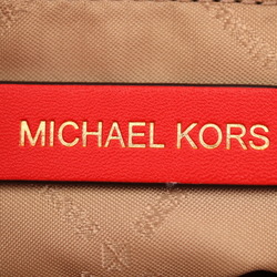 Michael Kors Jet Set Medium Tote Bag 35F3GTVT3V Leather Red Brown Double Pocket Shoulder